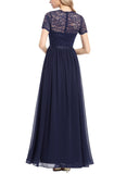 1 x RAW Customer Returns Dressystar Women s Long Lace Dress Bridesmaid Party Maxi Dress, Sea Blue, M - RRP €57.55