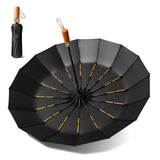 1 x RAW Customer Returns MidingChai Windproof Folding Umbrella, Large Umbrella, Durable Folding Umbrellas, Rain Umbrellas 16 Reinforced Ribs for Men Women, Diameter 108cm, Black - RRP €25.99