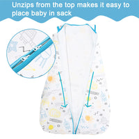 1 x Brand New Taotigzu 0.5Tog Baby Sleeping Bag Cotton Sleeping Bag Summer Girls and Boys, Sleeveless Baby Sleeping Bag Length 65-90cm for Baby from 0 to 18 Months L, Windmill  - RRP €19.99