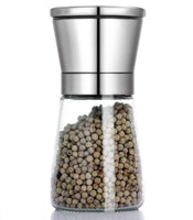 2 x RAW Customer Returns Salt and pepper mill, stainless steel spice mill with adjustable ceramic mill, chilli mill, refill salt mill - RRP €23.96