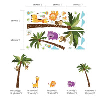 3 x Brand New Runtoo Jungle Animals Wall Decals Palm Tree Monkey Giraffe Wall Stickers for Kids Bedroom Wall Decor - RRP €61.2