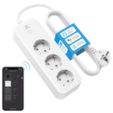 1 x RAW Customer Returns Eightree Smart WiFi Power Strip with 3 AC Outlets, Smart Multiple Socket with Power Consumption Remote Control, Works with Alexa, Google Home, SmartThings Voice Control, 16A, 1.5M - RRP €29.99