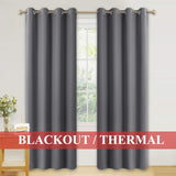 1 x RAW Customer Returns PONY DANCE thermal curtain with eyelets, set of 2, H 228 x W 117 cm, blackout curtains, living room curtains, gray, opaque curtains for living room - RRP €44.95