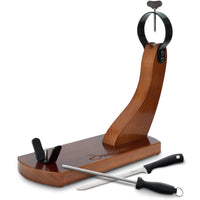 1 x RAW Customer Returns Jamonprive Walnut Lacquered Ham Holder and Non-Slip Rubber Knife Chair - Ham holder ideal for Serrano and Iberian Ham - RRP €35.99