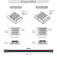 1 x RAW Customer Returns SEZO LED Strip Connector Kit LED Corner Connector 12PCS SMD 4PIN 10mm Transparent Gapless Solderless Board to Board Board to Wire Connectors 4PCS 15cm long 22AWG extension wire - RRP €10.07