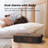 1 x RAW Customer Returns i-box Alarm Clock with Wireless Charging, Bedside Clock Radio Stereo Bluetooth Speaker, QI Wireless Charging with USB Charging Port, Dual Alarm, FM Radio - RRP €30.24