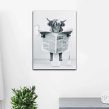 20 x Brand New Bathroom Highland Cattle Decor Wall Art Canvas Poster Animal Black White Wall Art Prints for Nordic Bathroom Home Decor Decoration,No Frame 30cm 40cm 1  - RRP €408.0