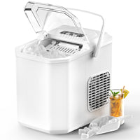 1 x RAW Customer Returns Ice Cube Machine Mini Portable,Compact Ice Cube Maker Machine Countertop,6-Minute Quick Ice Machine,Self-Cleaning Ice Maker for Home,White - RRP €92.88