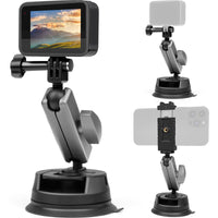 1 x RAW Customer Returns Action Camera Suction Cup Mount Car Suction Cup Holder with 360 Double Head and 1 4 Thread Phone Mount Ball Compatible with GoPro Hero 11 10 9 8 7 6 5 insta360 X3,OSMO Pocket,ONE X2 and Cell Phone - RRP €25.8