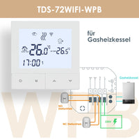 1 x RAW Customer Returns Programmable wifi thermostat for gas boiler heating, Tuya smart life intelligent weekly programmable chronothermostat, Integrated room thermostat compatible with alxe - RRP €42.99