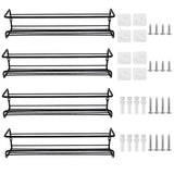 9 x Brand New CALIYO spice racks, spice rack wall, set of 4 hanging long kitchen shelves, spice rack self-adhesive without drilling, with 8 self-adhesive hooks and screws, for the wall, kitchen cupboard, cabinet, 29 x 6.5 CM. - RRP €170.91