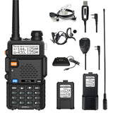 1 x RAW Customer Returns Walkie Talkies BF5RUV Dual Band VHF UHF two-way amateur radio with 3800 mAh battery, microphone speaker, USB programming cable, high-gain antenna, USB charger, headphones - RRP €60.49