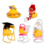 21 x Brand New AUAUY Yellow Rubber Duck, Duck Car Dashboard Decorations, 5 Pieces Rubber Duck with Mini Chair Car Ornaments with Sun Hats Sunglasses Golden Chains and Swimming Rings for Car, Room Decoration - RRP €226.8