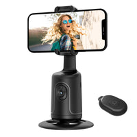 1 x RAW Customer Returns Auto Face Tracking Tripod - Sensitive movable mount, 360 tracking, AI chip, No app required, compatible with various phone holders of different sizes, gesture control - RRP €39.99