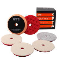 1 x RAW Customer Returns SPTA polishing sponge, 6-piece 150 mm polishing sponges, polishing pad, polishing pad sponge set, polishing disc with polishing fur, polishing set, polishing plate kit for drill, for polishing machine, sander - RRP €32.99