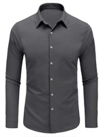 1 x RAW Customer Returns COOFANDY Men s Long Sleeve Button Down Shirt Non-Iron Shirts Solid Casual Shirt Regular Fit Dark Gray XL - RRP €26.99