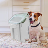 1 x RAW Customer Returns Uotyle Feeding Bin, Dog Feeding Bin 10 kg for Dog Food Storage BPA Free Pet Food Container Airtight with Lid Shovel Dog Food Box for Dry Food Cyan  - RRP €37.92