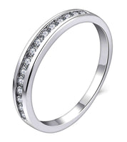 1 x RAW Customer Returns YL Women s Eternity Ring 925 Sterling Silver Cut April Birthstone White Zirconia Anniversary Engagement Ring Size 58  - RRP €42.99