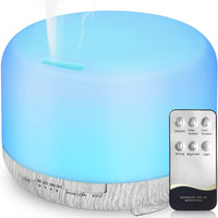 1 x RAW Customer Returns Hianjoo Aroma Diffuser 450ml, Humidifier with Timer, Ultrasonic Aromatherapy Diffuser 7 Colors LED with Remote Control for Bedroom Office Yoga Spa - White - RRP €18.59