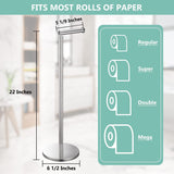 1 x RAW Customer Returns YUET Floor Standing Toilet Paper Holder with Replacement Roll Holder, Stainless Steel Holder for 5 Rolls, Toilet Roll Dispenser Without Drilling, Standing Toilet Paper Roll Holder, Polished - RRP €18.99