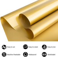 1 x RAW Customer Returns HIKENRI Heat Transfer Vinyl Roll Printable Iron on Vinyl Vinyl for T-Shirt Printing Craft Sublimation 30 x 300CM Gold - RRP €12.73