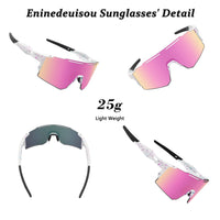 1 x RAW Customer Returns Eninedeuisou Sunglasses Cycling Glasses for Men Women UV 400 Protection Goggles MTB Sports Glasses for Outdoor Sports Cycling Driving Running Golf Baseball - RRP €28.22