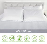 1 x RAW Customer Returns Waterproof Breathable Pillow Covers 40x70cm Set of 2 Hypoallergenic, Anti-Mites, Hypoallergenic with zip Made of 100 Bamboo Pillowcase 40x70 Anti-Bacteria Pillow Covers for Bed - RRP €20.66