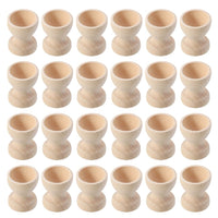 1 x RAW Customer Returns 24 pieces wooden egg cups for painting Easter eggs stand egg stand egg holder egg tray egg container egg cooker small cups egg steamer holder breakfast cup children s crafts Easter 2.5 cm  - RRP €22.89