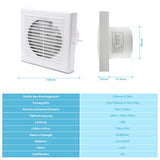 1 x RAW Customer Returns Randaco bathroom fan, diameter 100 mm, wall fan, bathroom exhaust fan, kitchen, toilet, bathroom fan, quiet operation fan, white - RRP €19.15