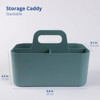 1 x RAW Customer Returns BLUE GINKGO Multipurpose Basket Organizer - Stackable Plastic Basket with Handle Cleaning Basket, Craft Basket, Desk Basket, Art and Makeup Storage Rectangle - Green - RRP €19.14