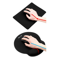 1 x RAW Customer Returns ELZO Set of 2 Mouse Pad with Hand Rest, Gel Cushion Mousepad and Ergonomic Memory Foam Keyboard Wrist Rest Set, Waterproof Wrist Rest for Computer and Laptop, Black - RRP €19.99