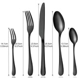 1 x RAW Customer Returns BEWOS cutlery set for 6 people, 30-piece black matt cutlery set including knife, fork, spoon, stainless steel cutlery, dishwasher safe - RRP €34.99