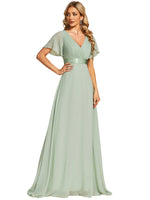 1 x RAW Customer Returns Ever-Pretty Women s Formal Dresses High Elasticity V-Neck A-Line with Slit Empire Style Mint Green 36 - RRP €72.99