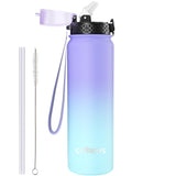 1 x RAW Customer Returns GOPPUS 1L 32oz Thermos Bottle with Straw Double Layer Stainless Steel Drinking Bottle 1 Liter Insulated Bottle Leak-Proof Sports Water Bottle Carbonated Water Bottle Drinking Bottles BPA-Free Water Bottle - RRP €19.99