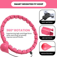 1 x RAW Customer Returns Hula Hoop for adults for continuous hula hooping, smart hula hoop with weight ball for losing weight with massage nubs, does not fall down, suitable for beginners, 24 removable links - RRP €15.24