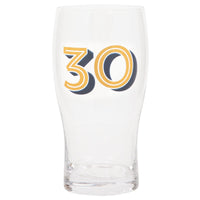 2 x Brand New Maturi Gold Beer Pint Glass for 30th Birthday 570 ml, in Gift Box - RRP €40.8