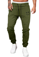 1 x RAW Customer Returns Meilicloth Men s Jogging Bottoms Men s Casual Trousers Cotton Long with Drawstring Print Sweatpants Men with Pockets Regular Fit Green M - RRP €28.22