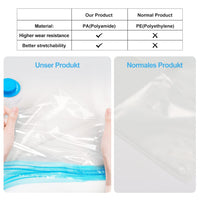 1 x RAW Customer Returns Vacuum bags for clothes duvets, 5 pieces storage bags travel 3 jumbo 100x80 2 large 80x60cm vacuum clothes bag with storage bag for laundry - RRP €10.07