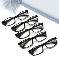 25 x Brand New Kerecsen 5 Pack Reading Glasses Men Women, High Quality Spring Hinges Glasses Comfortable Rectangular Super Reading Aid for Men and Women 5 Black, 5.00  - RRP €428.5