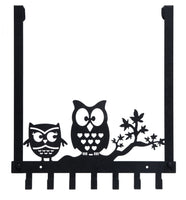 1 x RAW Customer Returns Door coat rack - door hook coat hook door door hook strip with 7 hooks owl decoration coat hook door no drilling for bathroom, hallway and bedroom door hook for 3-4.5 cm thick door black1 - RRP €23.99