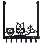 3 x RAW Customer Returns Door coat rack - door hook coat hook door door hook rail with 7 hooks owl decoration coat hook door without drilling for bathroom, hallway and bedroom hook door for 3-4.5 cm thick door Black1 - RRP €71.97