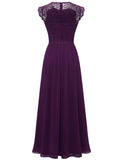 1 x RAW Customer Returns Dressystar Elegant Women s Evening Dress Long Lace Wedding Party Evening Dress Purple S - RRP €63.52