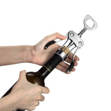 1 x RAW Customer Returns Corkscrew Wine, Premium Wine Bottle Opener Wine Opener Made of Zinc Alloy Wing Corkscrew with Multifunctional Wine Bottle Opener for Corks and Caps, Silver - RRP €15.12