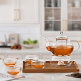 1 x RAW Customer Returns CnGlass teapot glass with strainer 1000ml, clear teapot stovetop safe with 13.5 cm diameter glass tea warmer - RRP €34.99