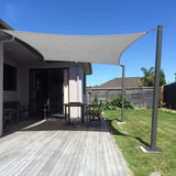 1 x RAW Customer Returns Dripex Outdoor Awning, 4X5M Shade Sail, Rectangular Awning Awning UV Protection and Waterproof, Sunshade Cloth for Garden, Terrace, Patio, Courtyard and Lawn Grey  - RRP €67.86