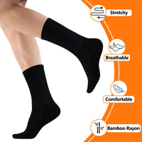 1 x Brand New  MD 2 pairs of unisex viscose socks, odor-resistant socks, breathable crew socks for business outfits and everyday life, 2 gray EU 48-50 - RRP €27.6