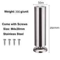 1 x RAW Customer Returns Qrity 4PCS 250mm Stainless Steel Furniture Legs DIY Modern Furniture Legs Sofa Feet Table Cupboard Legs with Floor Protectors - RRP €34.59