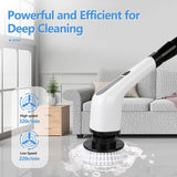 1 x RAW Customer Returns Rafada Electric Cleaning Brush, USB Rechargeable Cleaning Brush, Cordless Spin Scrubber with Telescopic Pole and 7 Replaceable Brush Heads, Spin Washer Suitable for Corner, Bathroom - RRP €59.99