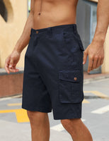 1 x RAW Customer Returns TOMEEK Cargo Shorts for Men Cotton Bermuda Men with Multiple Pockets Vintage Shorts Combat Work Casual Loose Summer Shorts, Navy Blue, Size XXL - RRP €31.46