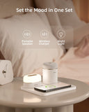 1 x RAW Customer Returns EZVALO Wireless Charger 3 in 1, Inductive Charging Station, Bedside Lamp with Charging Function and Bluetooth Speaker, QI Charging Station for iPhone Airpods Samsung Huawei Xiaomi, Gifts for Women - RRP €34.96